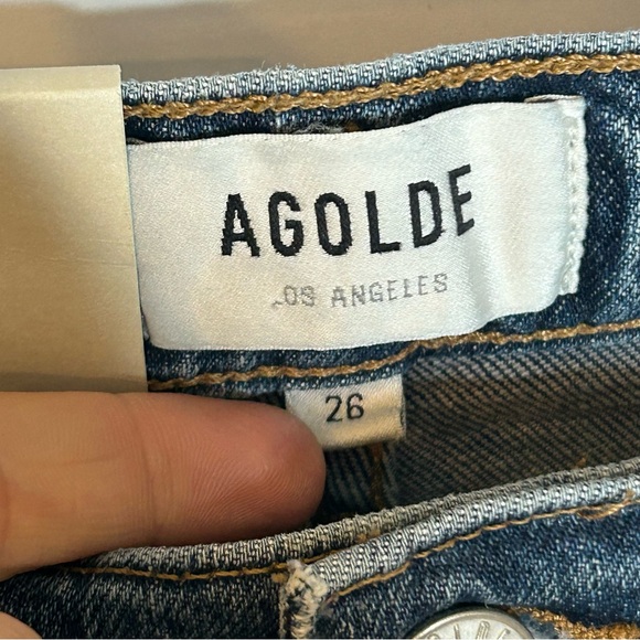 NWT Agolde Riley Long High Rise Straight Jeans Cypher Size 26 - Picture 10 of 14